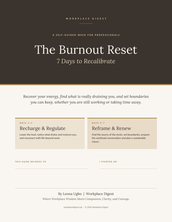 Cover of The Burnout Reset, a Workplace Digest resource