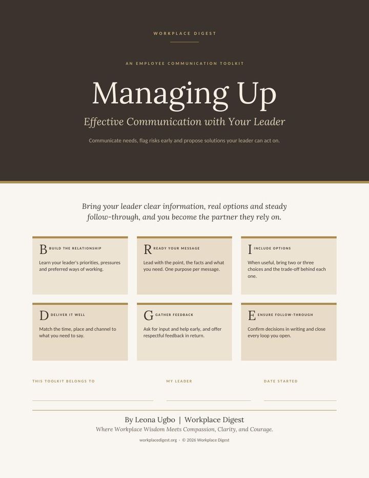 Cover of Managing Up, a Workplace Digest resource