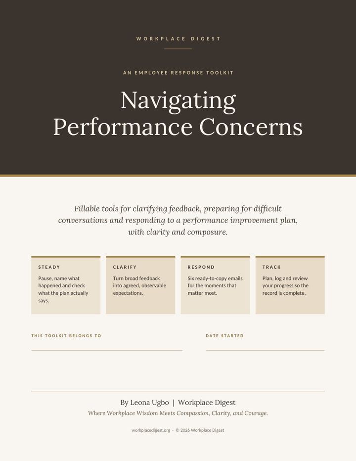 Cover of Navigating Performance Concerns, a Workplace Digest resource