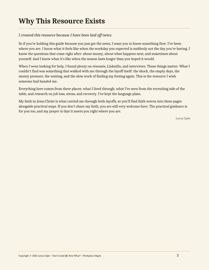 Inside page preview of You’re Laid Off. Now What?